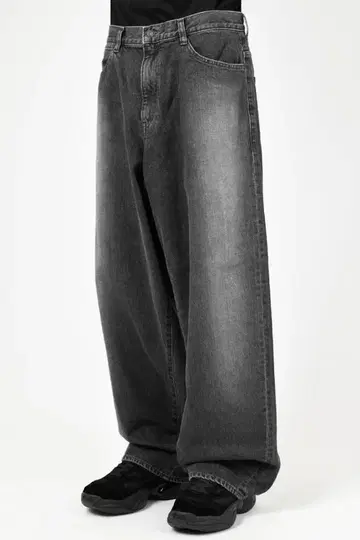 LAD MUSICIAN DENIM TAPERED BAGGY PANTS