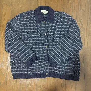 Eddie Bauer 90s 화이트 택 니트 가디건