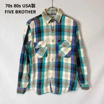 70s 80s USA제 FIVE BROTHER 헤비 플란넬 셔츠 M