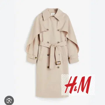H&M 베이지 케이프 포함 트렌치코트