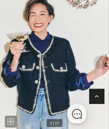 두클라쎄 트리밍 디자인 트위드 자켓