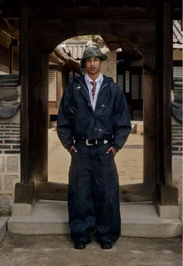 즉시 완판 아이템 Shinzo Brand 데님 파이어맨 자켓