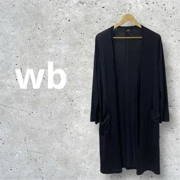 [ wb ] 고급 아세테이트 혼방 시어 롱 가디건 네이비 F 루즈핏 겉옷