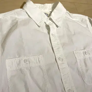 정가 21,780엔 or slow 화이트 샴브레이 셔츠 빈티지