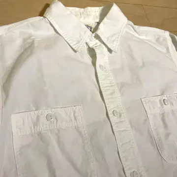 정가 21,780엔 or slow 화이트 샴브레이 셔츠 빈티지