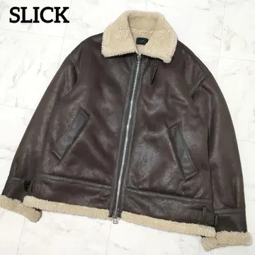 SLICK 스릭 페이크 무스탕 자켓 보아 B-3 브라운 1