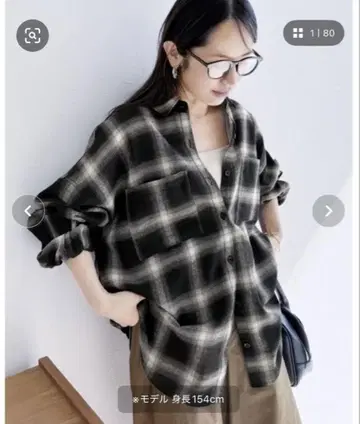 reca 체크 빅 셔츠 black 완판