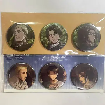 진격의 거인 캔뱃지 세트 리바이 엘빈 한지