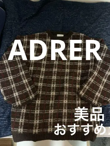 Adrer 체크 무늬 니트 스웨터 S 사이즈 빈티지 상품.