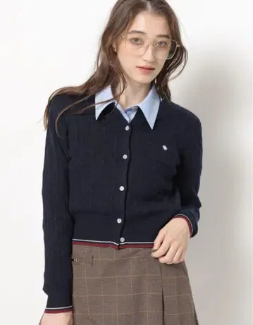 아르페쥬 스토리 POLO 케이블 라인 가디건 풀오버