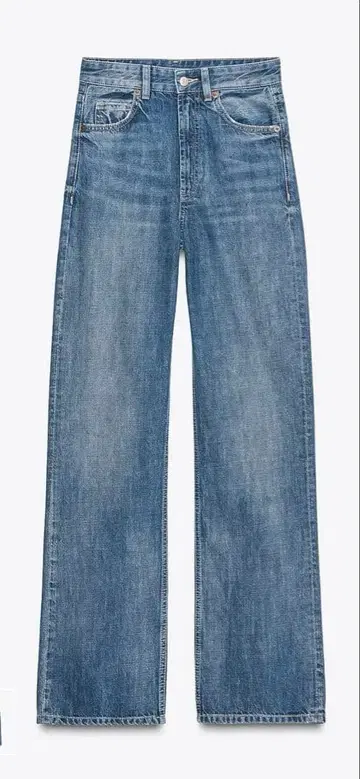 ZARA 와이드 레그 하이웨스트 풀렝스 청바지