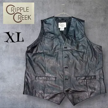 Cripple Creek 가죽 베스트 천연 가죽 (XL)