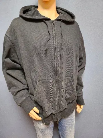 Y-3 블랙 풀 집업 후드티 XL