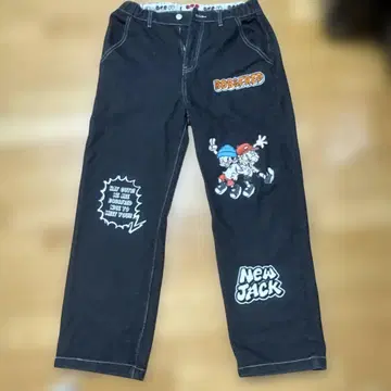NEW JACK 데님 와이드 와펜 팬츠