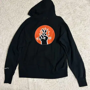 [레어 콜라보] 마인 데님 키스 해링 프린트 후드티 M