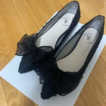 ORiental TRaffic 블랙 플랫슈즈 리본 포함