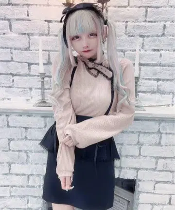 MARS 하트 버클 골지 상의 핑크