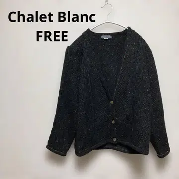 [ Chalet Blanc ] 샤레블랑 블랙 케이블 짜임 가디건 F