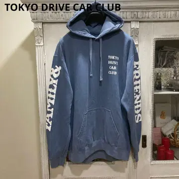 TOKYO DRIVE CAR CLUB 맨투맨 후드티 L 낡은 네이비