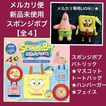 스펀지밥 패트릭 마스코트 지퍼 토트백 4세트