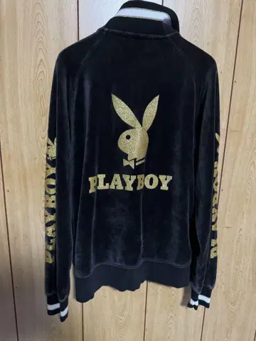 PLAYBOY 블랙 벨로아 저지 M 블랙&골드