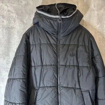 adidas 블랙 다운 자켓 후드 부착