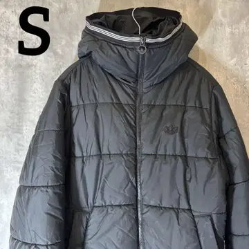 adidas 블랙 후드 부착 다운 자켓