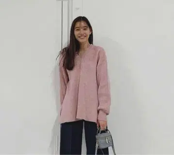 CLANE MIX COLOR STRING WIDE KNIT TOPS