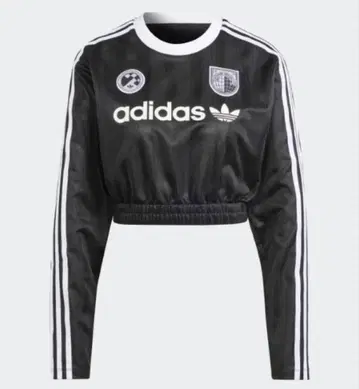adidas 블랙 크롭 저지