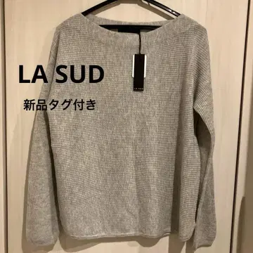 택 포함 새상품 LA SUD 긴팔 니트 스웨터 M 그레이 라슈드
