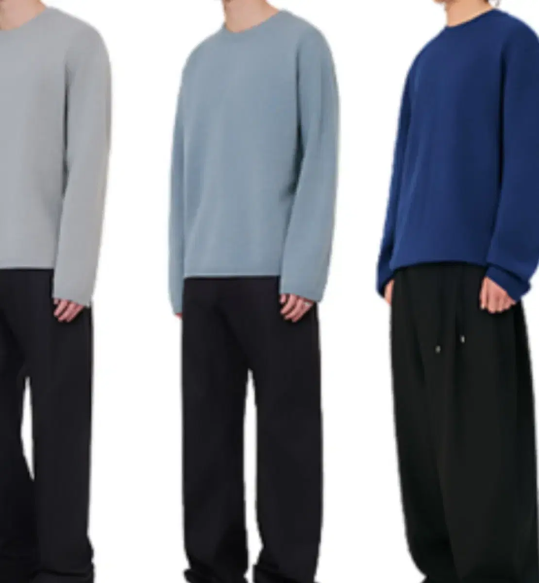 Lmood Hwaran Semi-over Knit Blue-Gray 46