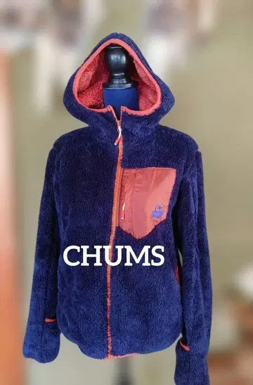 CHUMS 참스 플리스 자켓 후드 부착 네이비 L