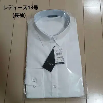 [ 즉시 구매 ] AOKI 긴팔 셔츠 칼라 블라우스 흰색 화이트 13호