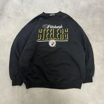 90s USA제 Steelers 로고 맨투맨 페이드