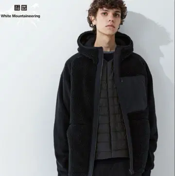 UNIQLO 화이트 마운티니어링 플리스 자켓