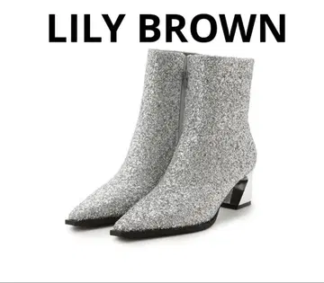 LILY BROWN 릴리 브라운 숏부츠 반짝이 실버 라메