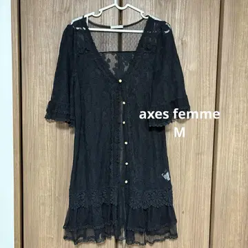 axes femme 레이스 가디건 블랙 M 사이즈