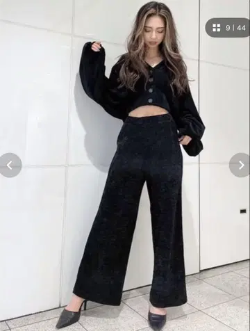 블랙 플리스 셋업