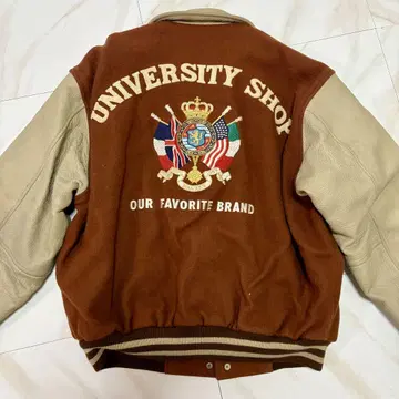 구제 의류 바시티 자켓 university shop 천연 가죽 안쪽 퀼팅
