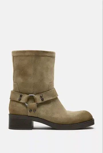 ZARA 스플릿 스웨이드 바이커 앵클부츠