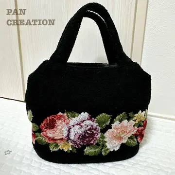 [ 새상품급 ] PAN CREATION 셔닐 꽃무늬 핸드백