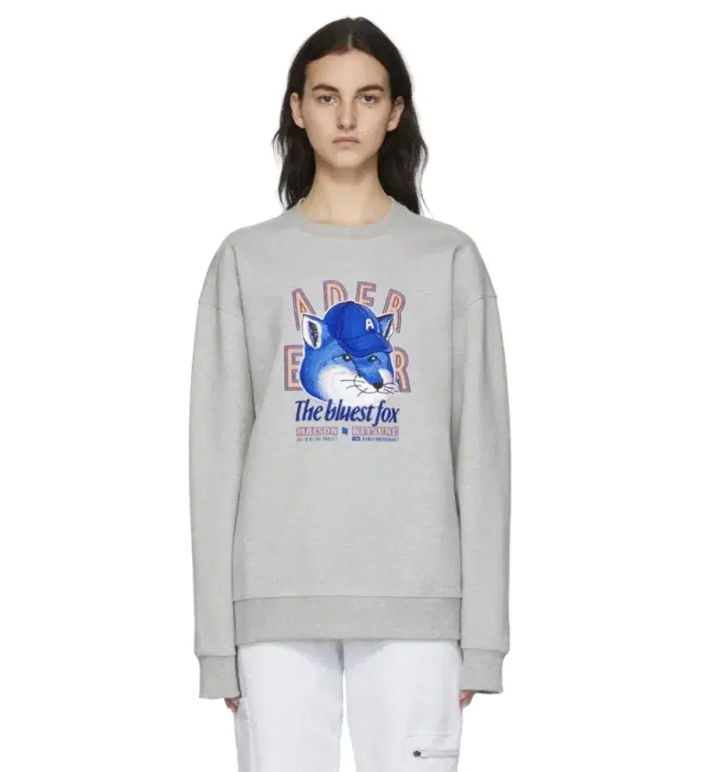 [A2] Ader Error X Maison Kitsuné Fox Sweatshirt Grey