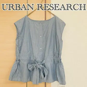 URBAN RESEARCH 어반 리서치 스트라이프 슬리브리스 블라우스