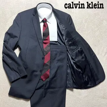 calvin klein 블랙 스트라이프 프리 노턱 수트 상하의