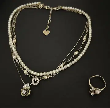 LEST ROSE 3단 목걸이 & 반지