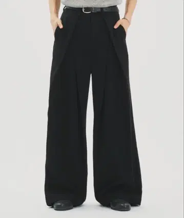 selle glant CROSS TUCK WIDE SLACKS PANTS