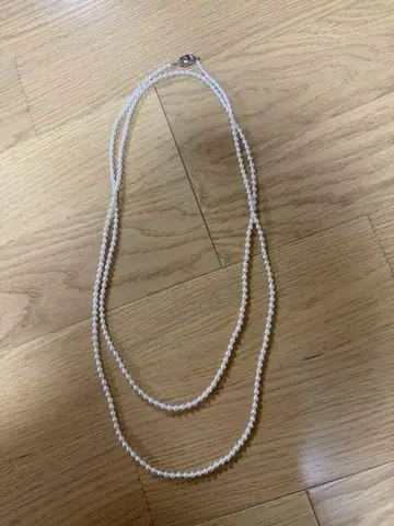 화이트 펄 이중 목걸이