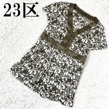 23 반팔 튜닉 브라운 올 패턴 44 B599