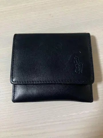 폴로 랄프 로렌 가죽 코인 케이스 동전 지갑 다크 네이비