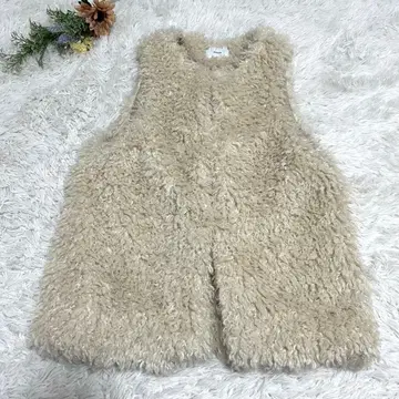 디스코트 베스트 지레 복슬복슬 베이지 루즈핏 프리